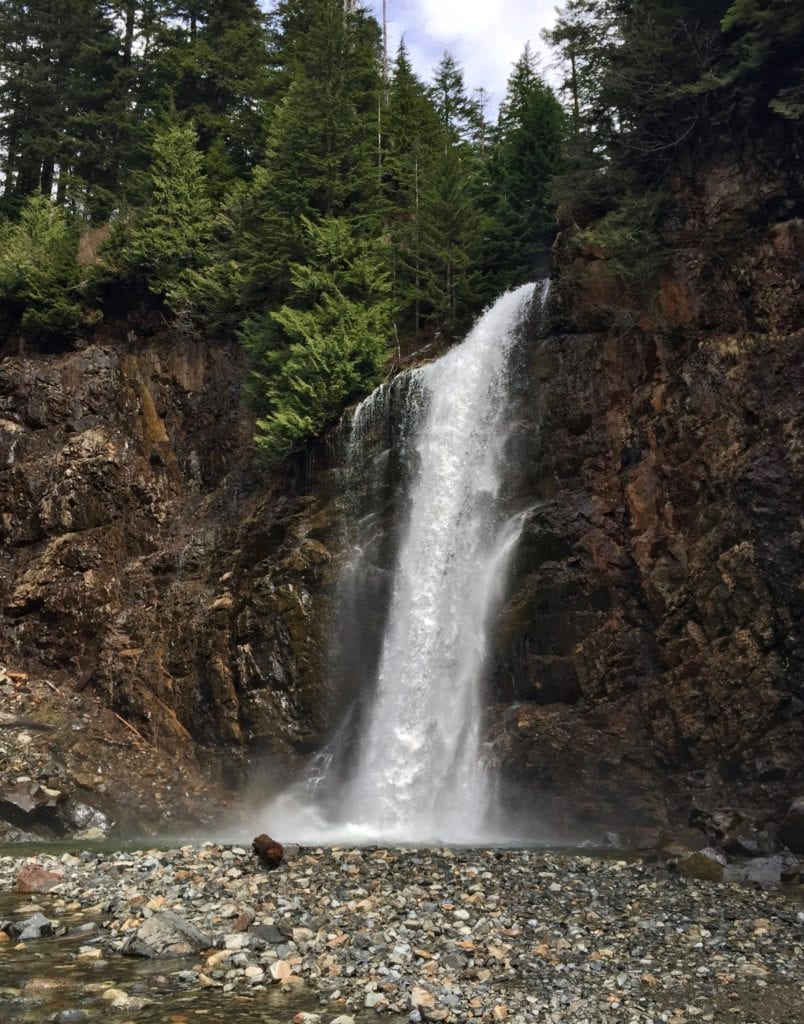 A short hike's dramatic conclusion awaits at the foot of Franklin Falls. Franklin Falls Trail, April 05, 2015.